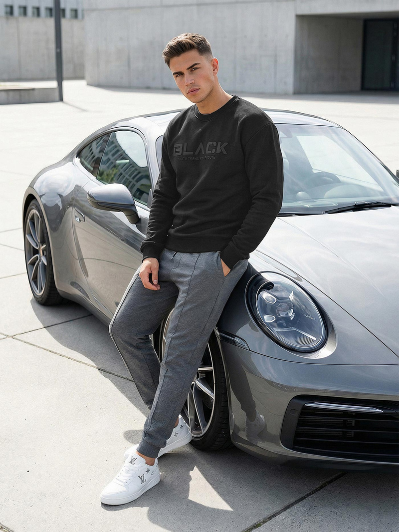 Hanorac bărbați negru OZONEE JS/8B1992/3