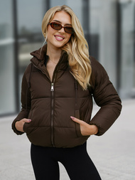 Geacă de femei ciocolată OZONEE JS/16M9187/158