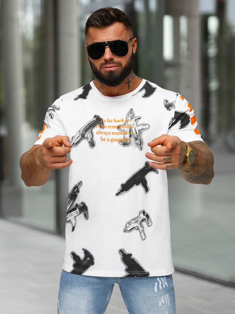 Tricou bărbați alb OZONEE O/MPO3471