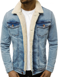 Jachetă de blugi bărbați albastră deschis OZONEE BN/5940