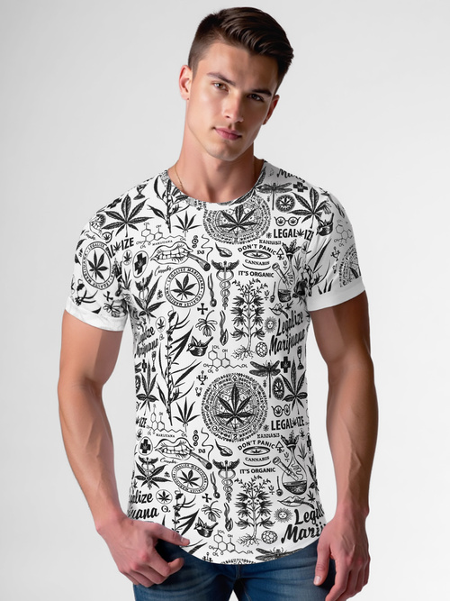 Tricou bărbați alb OZONEE O/P1347Z
