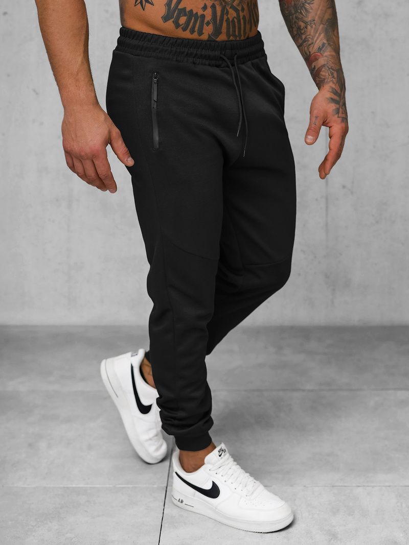 Pantaloni de trening bărbaţi negri OZONEE JS/15K1818/3