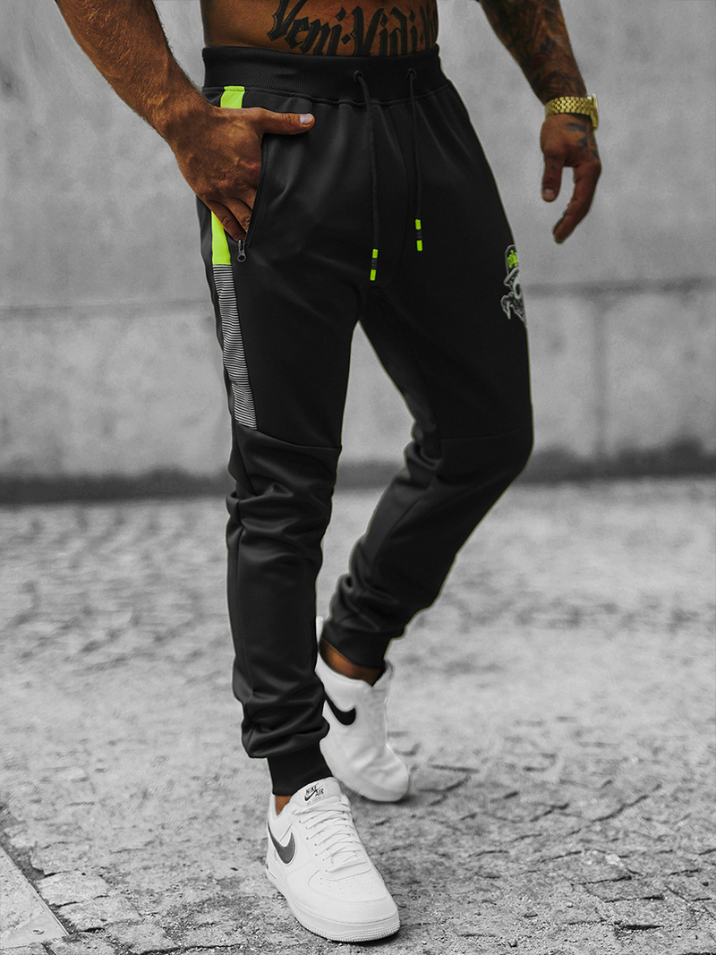 Pantaloni de trening bărbaţi negri OZONEE JS/K10250Z