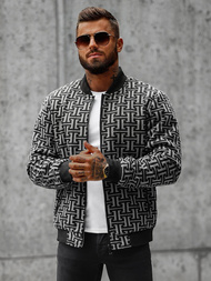 Jachetă bărbați neagră-gri OZONEE O/3A55