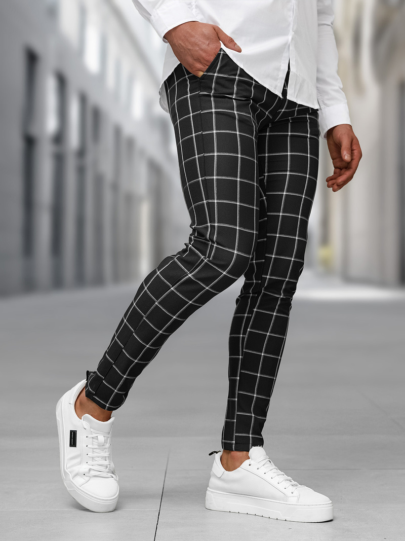 Pantaloni chino bărbaţi negri OZONEE DJ/5522Z