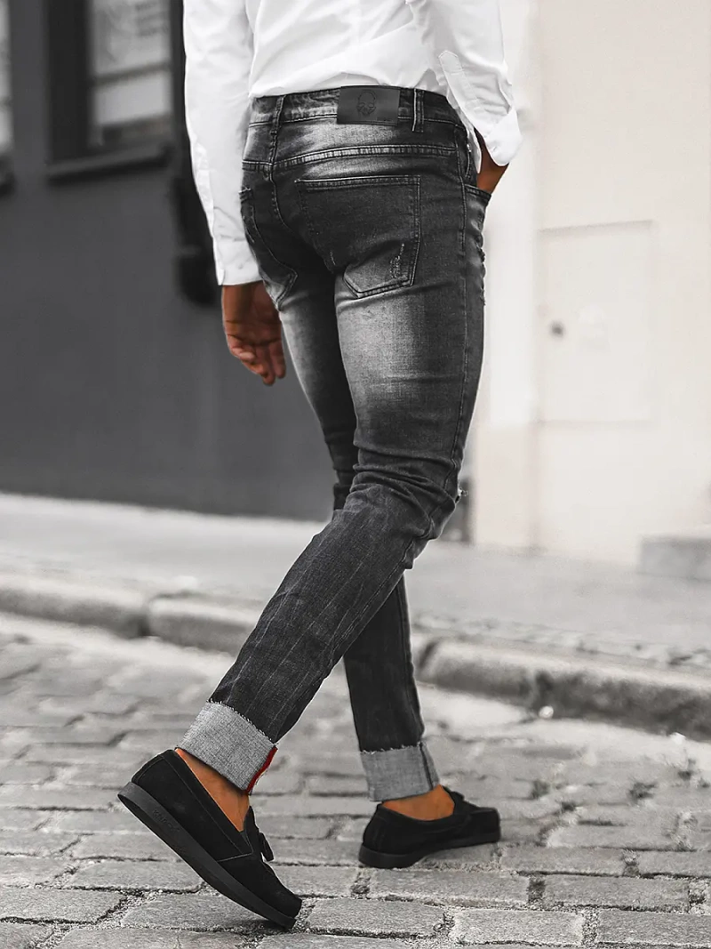 Blugi bărbaţi negri OZONEE NB/MP0126N