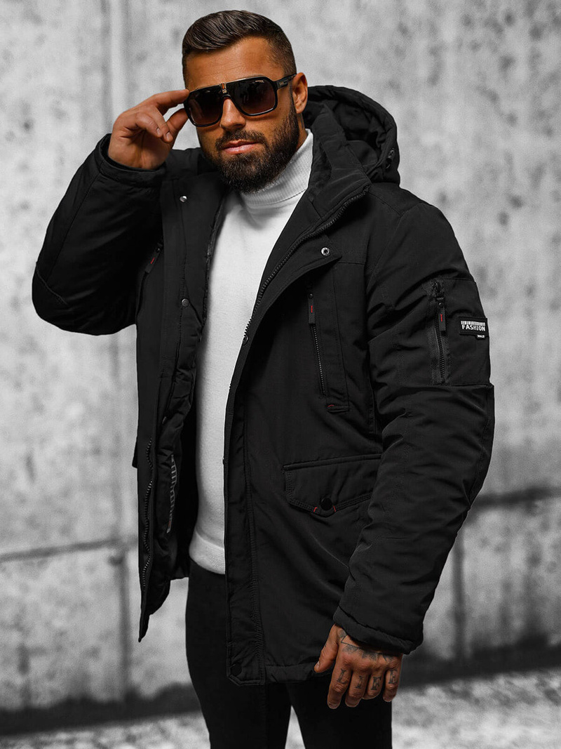 Geacă bărbați neagră OZONEE JS/5M718/392