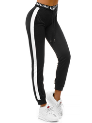 Pantaloni de training femei negri-albi OZONEE O/82316