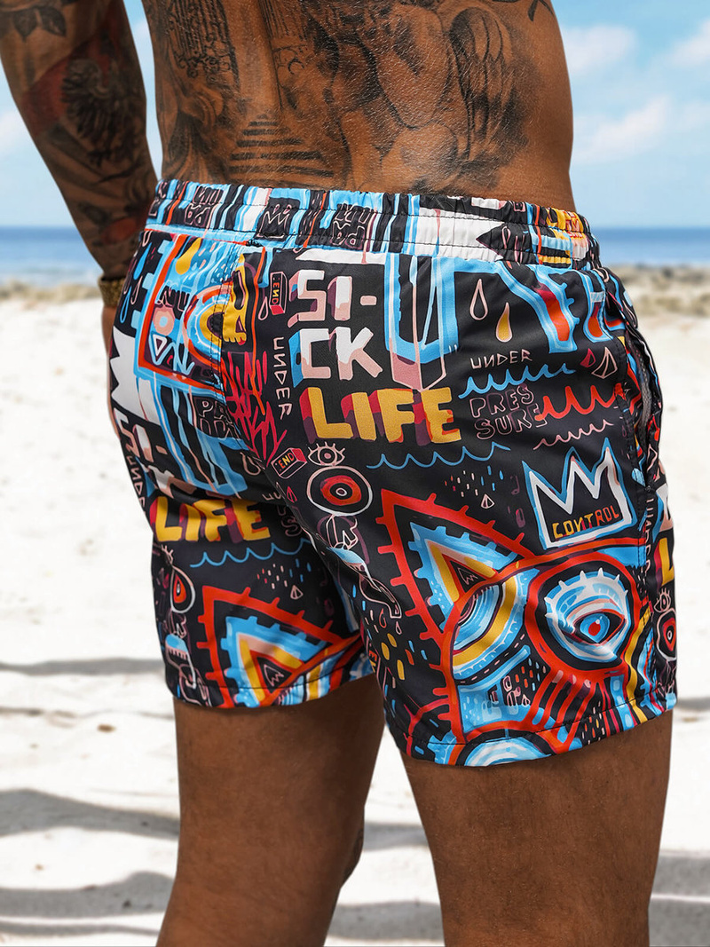 Pantaloni scurti de baie bărbați negri OZONEE O/22205002