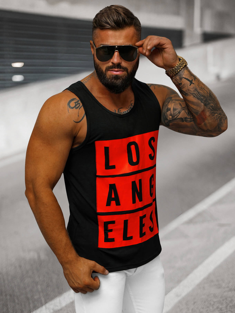 Maiou bărbați negru OZONEE O/T105/3