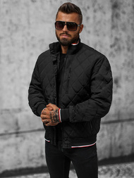 Jachetă de primăvară bărbați neagră OZONEE JS/5M3109/392