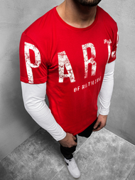 Tricou cu mânecă lungă roșu OZONEE O/1292Z 