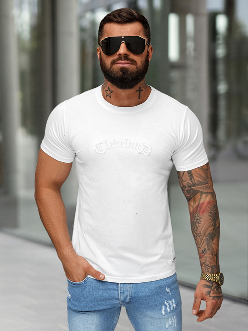 Tricou bărbați alb OZONEE O/QQ1386