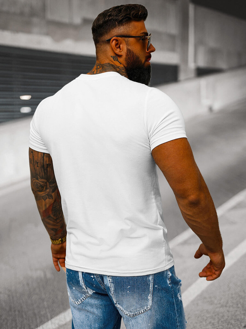 Tricou bărbați alb OZONEE JS/712005Z