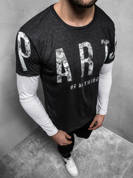 Tricou cu mânecă lungă antracit OZONEE O/1292Z