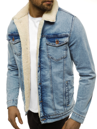 Jachetă de blugi bărbați albastră deschis OZONEE BN/5940