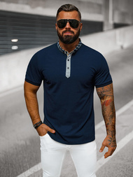 Tricou polo bărbați albastru marin OZONEE O/DA803