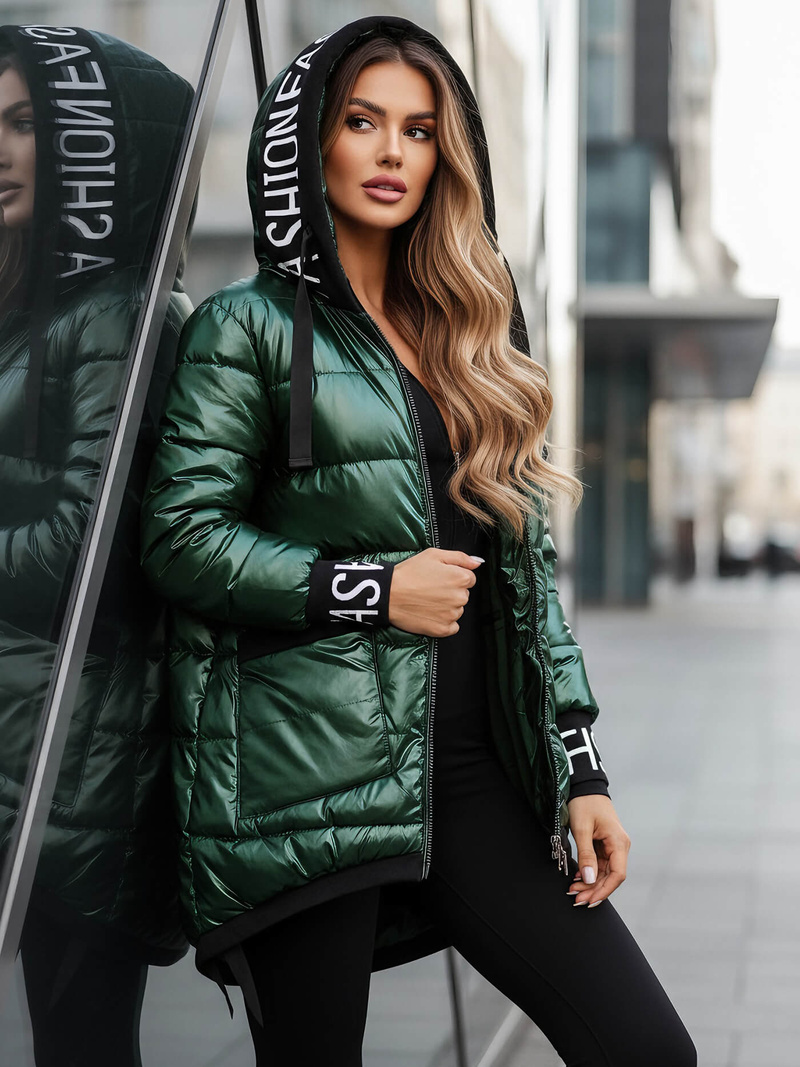 Geacă de femei verde OZONEE JS/5M3188/238Z