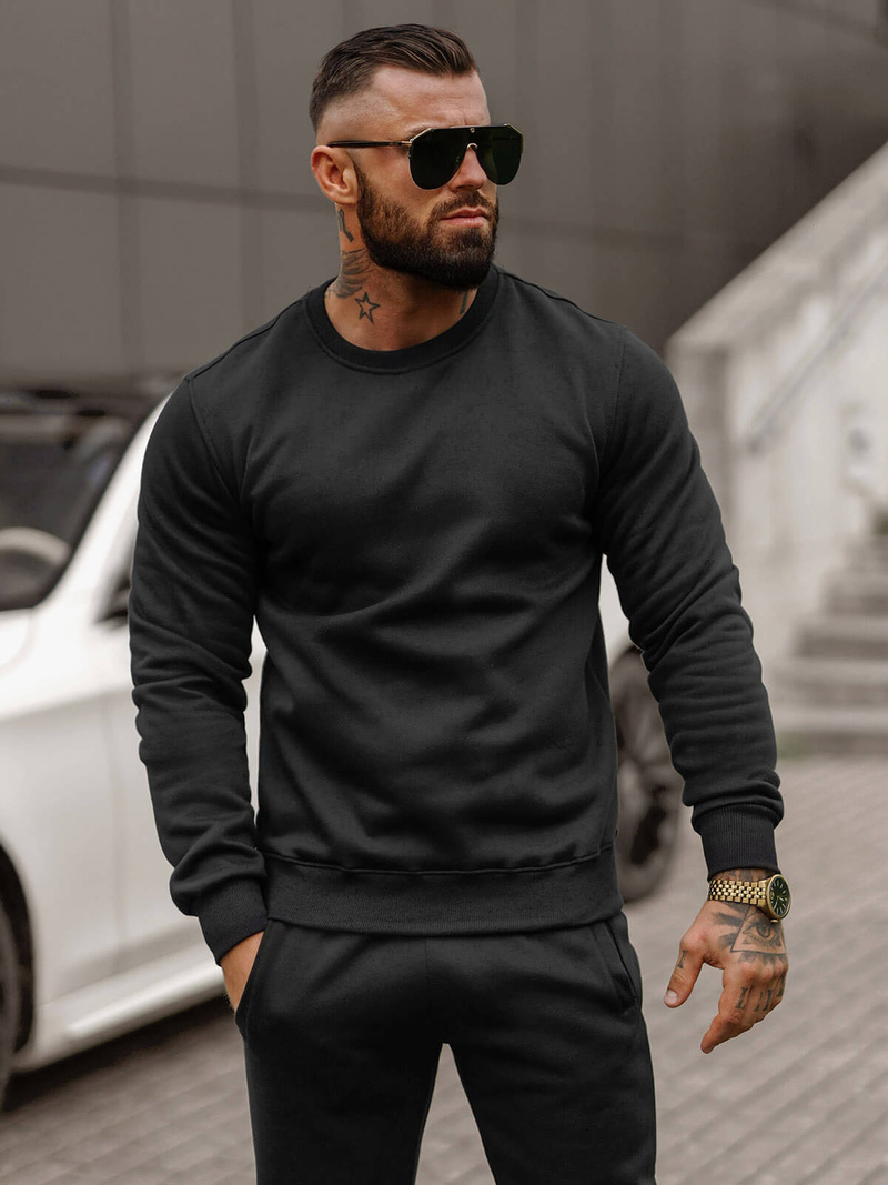 Compleu sport bărbaţi negru OZONEE JS/68C10380/3Z