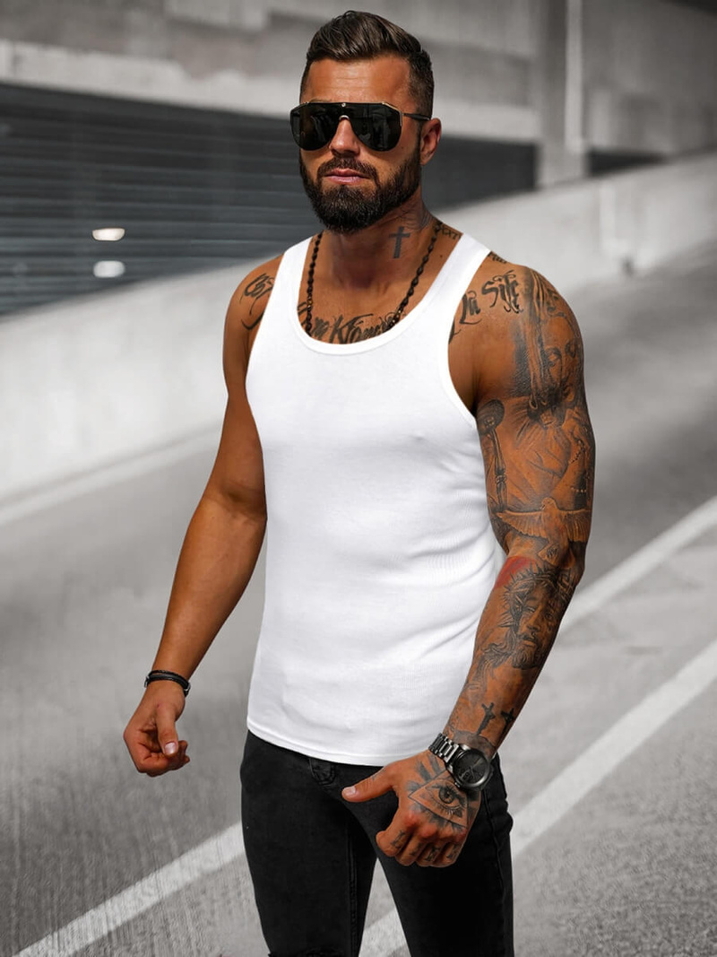 Maiou bărbați albă OZONEE JS/NB002