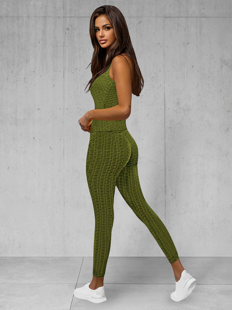 Trening din două piese pentru femei kaki OZONEE JS/YW88037/7Z