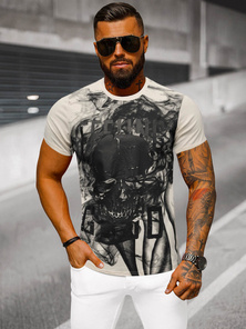 Tricou bărbați bej OZONEE O/T126/155Z