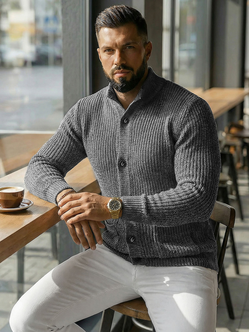 Pulover bărbați antracit OZONEE NB/MM6020/3Z