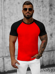 Tricou bărbați roșu-negru OZONEE JS/8T82/8Z