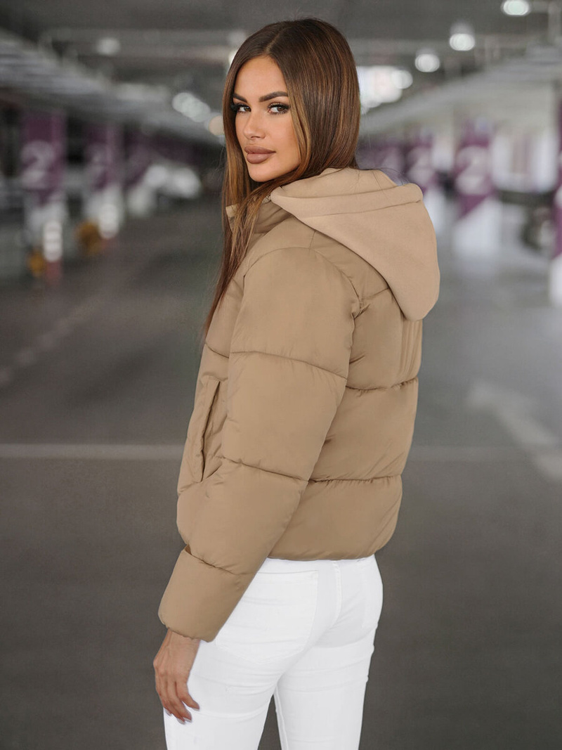 Geacă de femei bej deschis OZONEE JS/16M9187/158Z