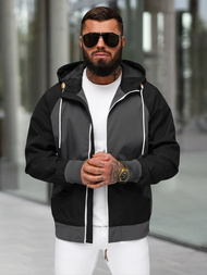 Jachetă de primăvară bărbați neagră OZONEE JS/5M3213/392