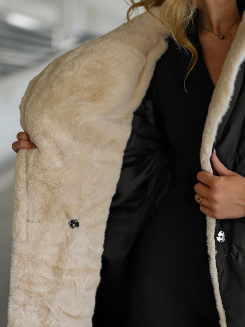 Geacă de femei negru-alb OZONEE JS/16M9168/392B