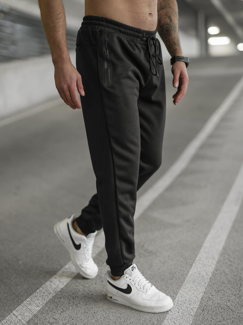 Pantaloni de trening bărbaţi negri OZONEE JS/17K1998/3
