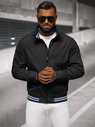 Jachetă de primăvară bărbați neagră OZONEE JS/5M3101/392Z