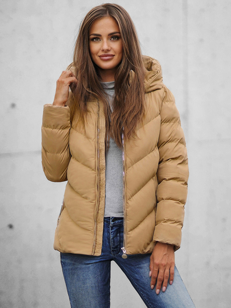 Geacă de iarnă femei bej OZONEE JS/M725/84Z