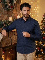 Cămașă bărbați albastru marin OZONEE V/V181Z