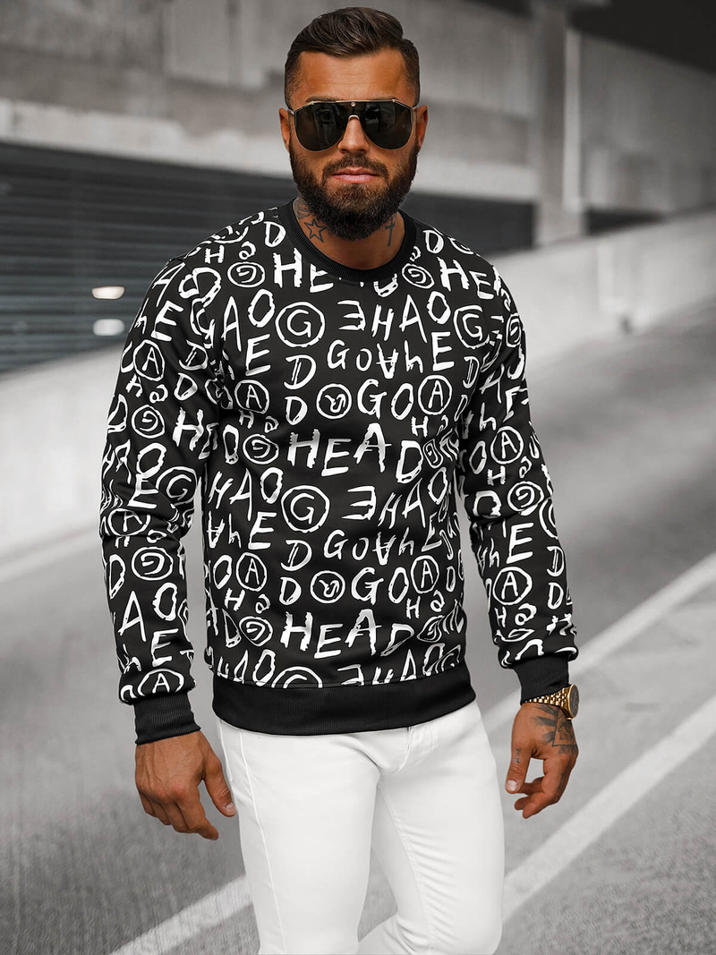 Bluză bărbați neagră OZONEE JS/8B1221/3