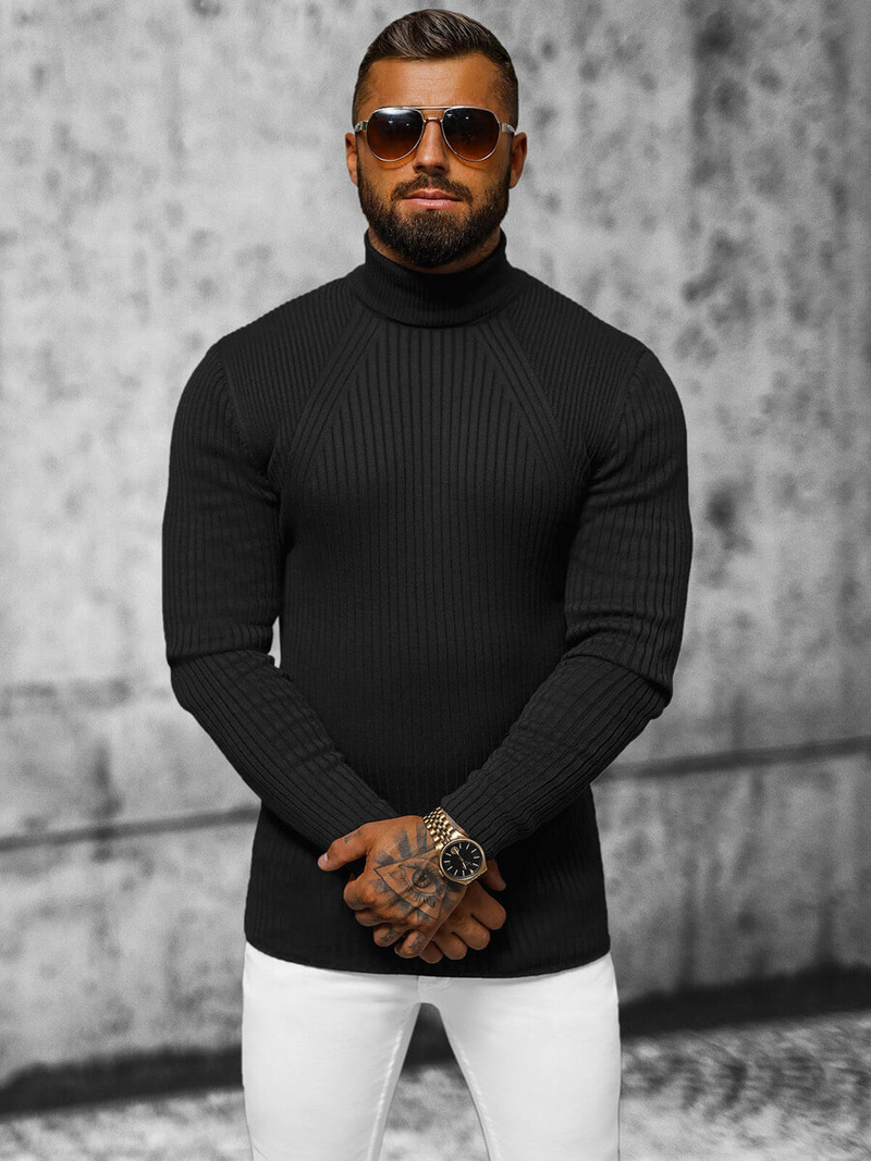 Pulover bărbați negri OZONEE L/2533Z