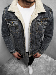 Jachetă de blugi bărbați antracit OZONEE JB/JP1109Z