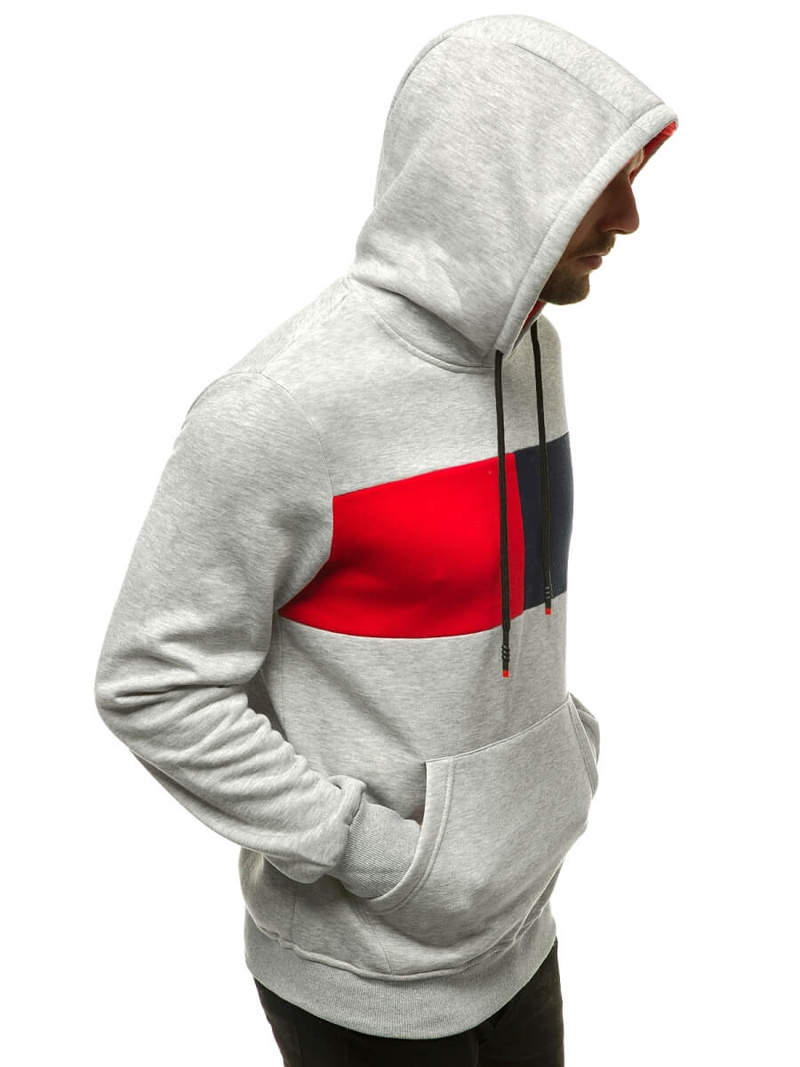 Hanorac cu glugă bărbați gri OZONEE JS/KS2171