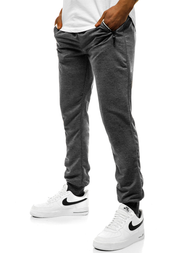Pantaloni de trening bărbaţi gri închis JS/XW003S