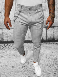Pantaloni chino bărbaţi gri OZONEE DJ/550172