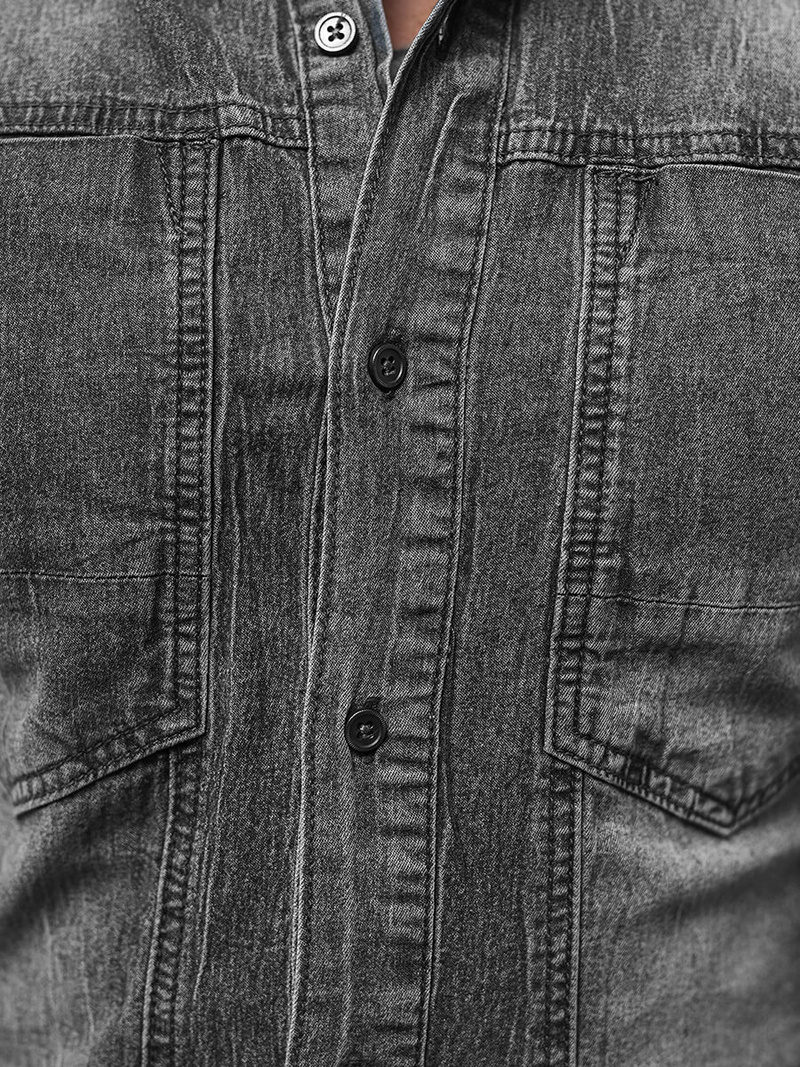 Cămașă de blugi bărbați gri OZONEE NB/MC712G