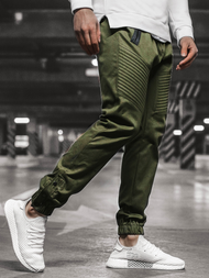Pantaloni chino jogger pentru bărbați verde OZONEE A/0952