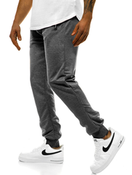 Pantaloni de trening bărbaţi gri închis JS/XW003S