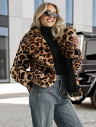 Geacă de femei bej și maro OZONEE JS/61M8500/158