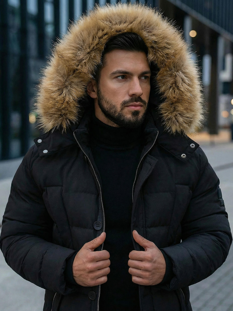 Geacă bărbați neagră OZONEE JS/5M3122/392Z