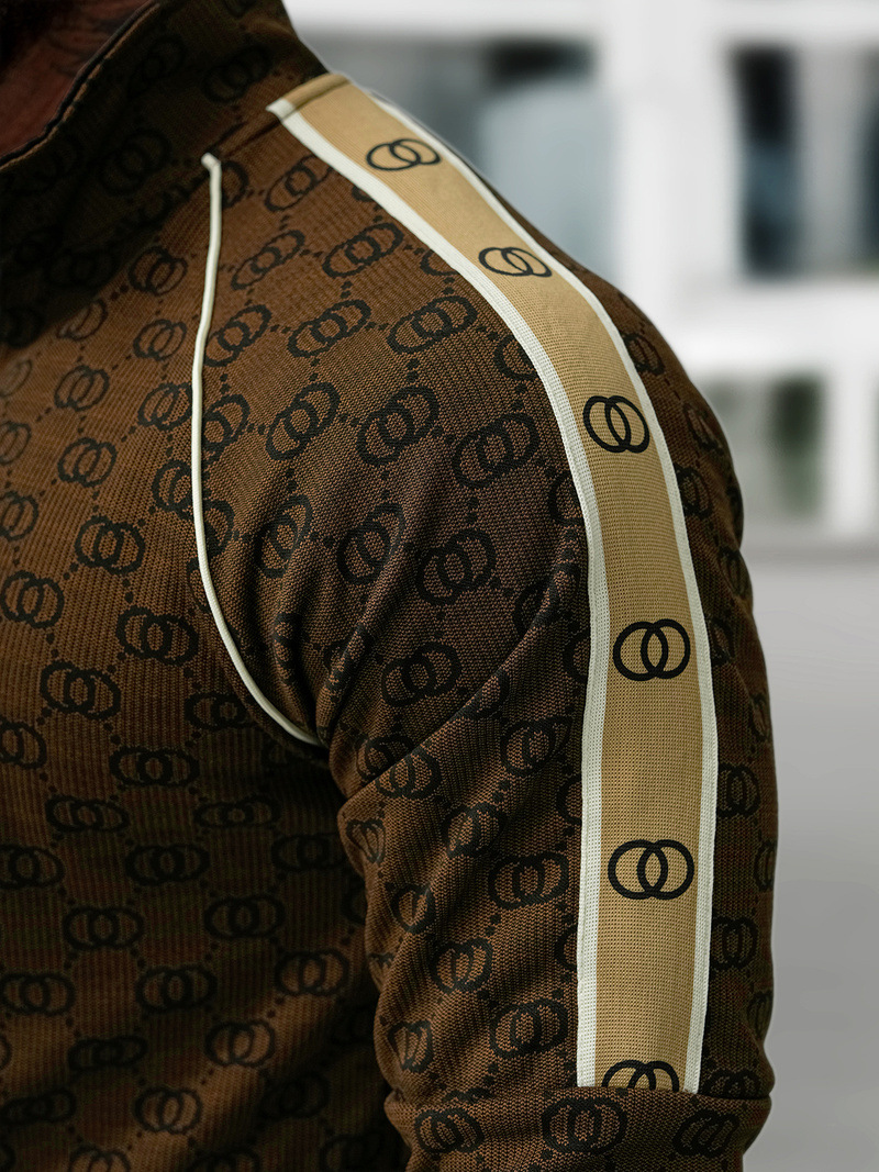 Compleu sport bărbaţi bej închis OZONEE O/FF5110AB