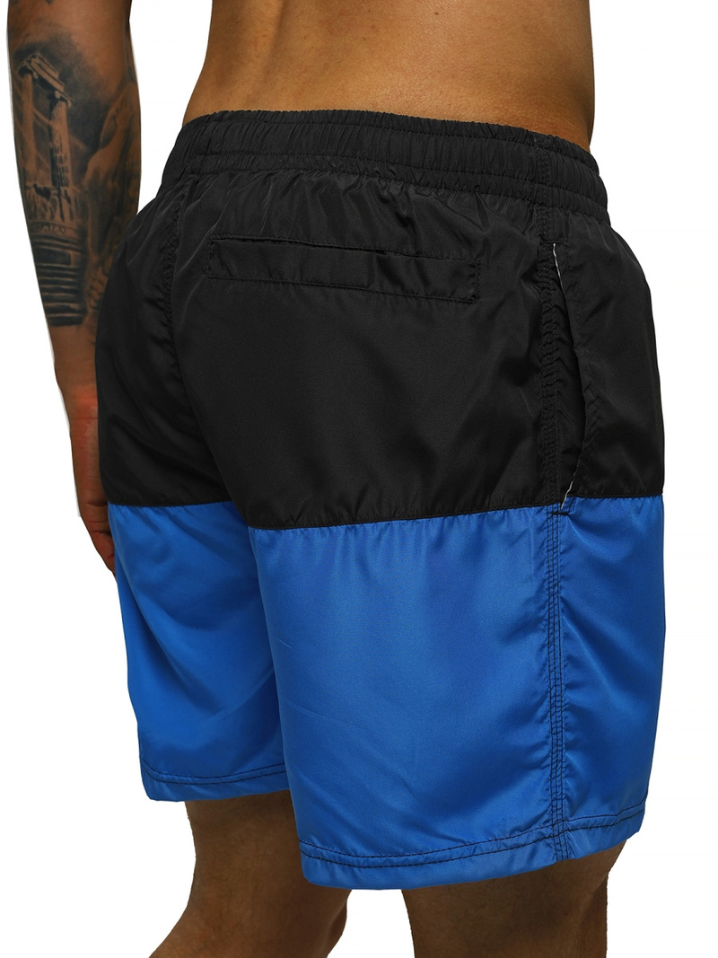 Pantaloni scurti de baie bărbați negri-albaștri OZONEE JS/HM060
