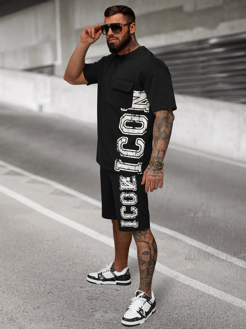 Compleu sport bărbaţi negru OZONEE JS/27C6531/3