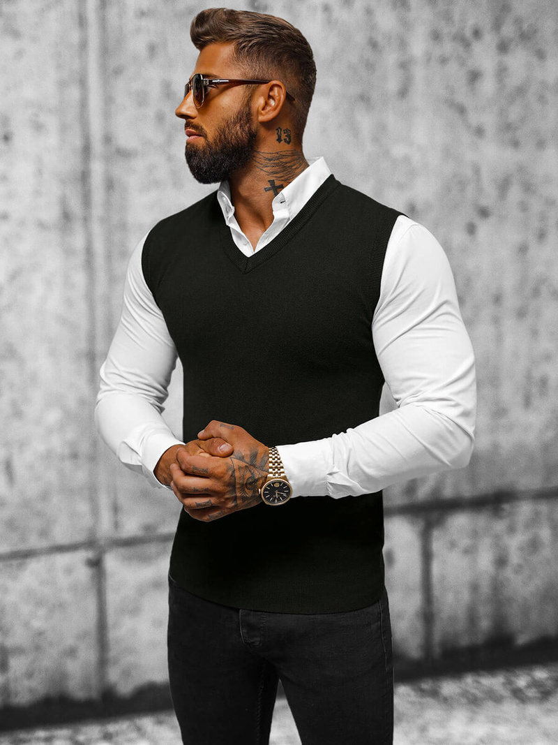 Pulover bărbați negru OZONEE NB/MM6005/4Z